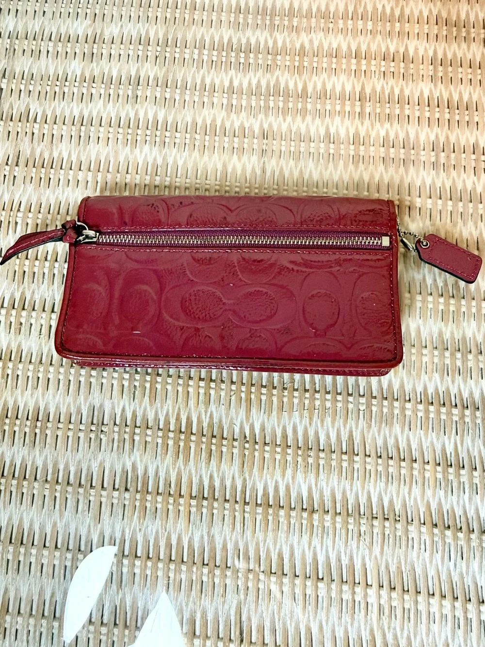 Coach Mauve Pink Patent Leather Signature Bifold Envelope Wallet